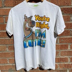 Vintage 00s Cartoon network Scooby doo white shirt Size XL Youth Adult Medium